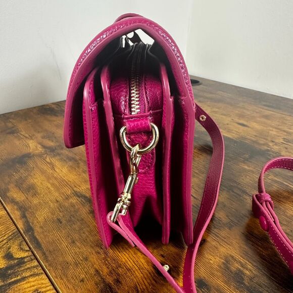 Versace Jeans Couture Pink Pebbled Gold Accent Crossbody Bag Purse Shoulder Hand - Picture 3 of 16